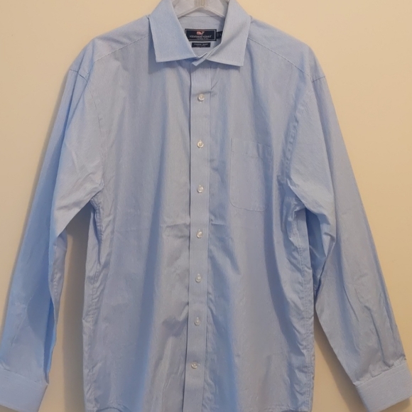 Men's L Vineyard Vines Striped Cooper Shirt - Picture 1 of 3